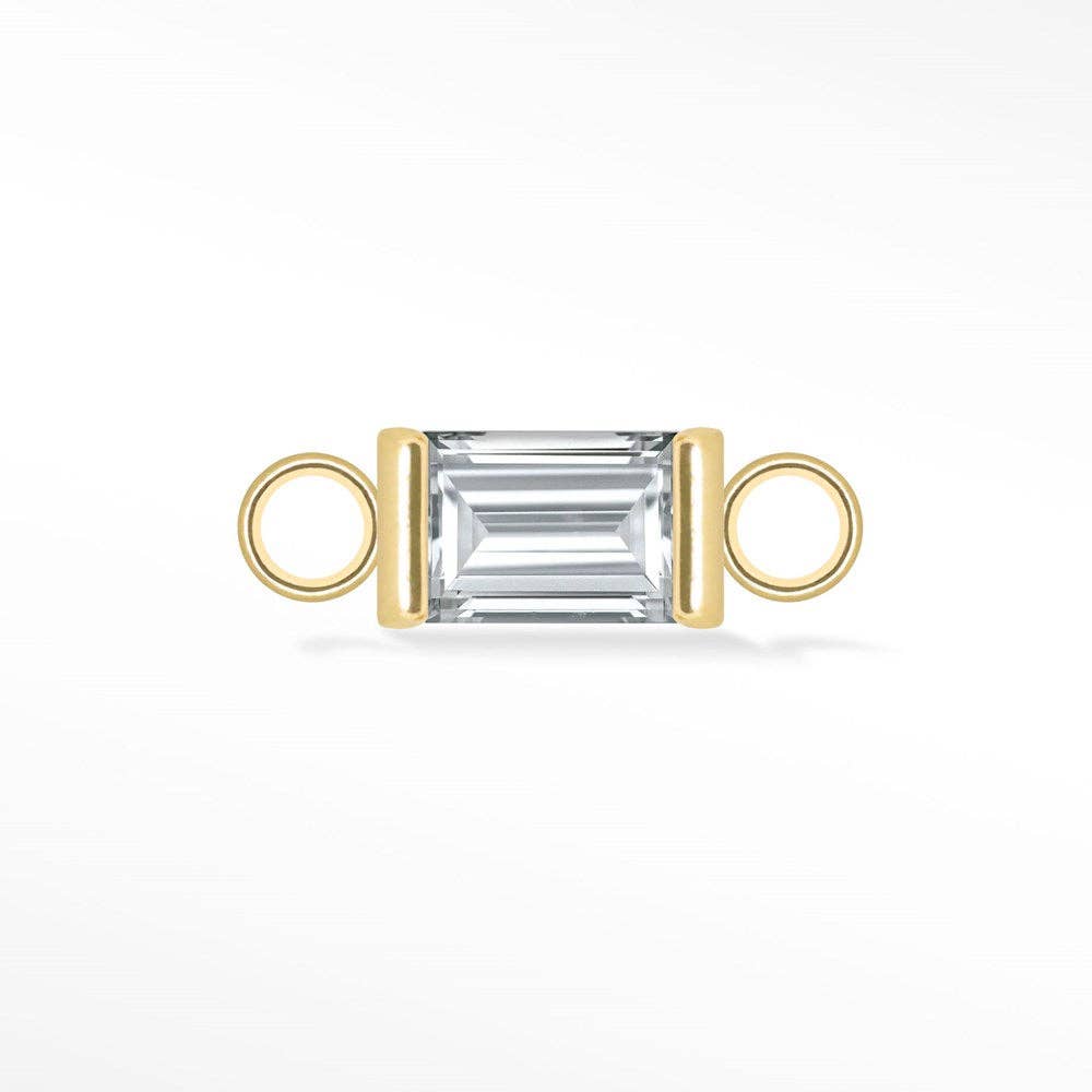 Nina Wynn Pro Shop – wholesale Individual charm/pendant – Wholesale Baguette 5x3mm Natural Gemstone Gold 14K Connectors for Permanent Jewelry5