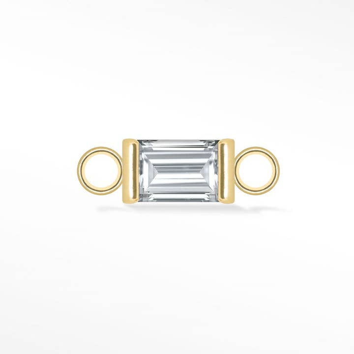 Nina Wynn Pro Shop – Großhandel Individueller Charm/Anhänger – Großhandel mit Baguette, 5 x 3 mm, aus natürlichem Edelstein, 14-karätiges Gold, Stecker für dauerhaften Schmuck5