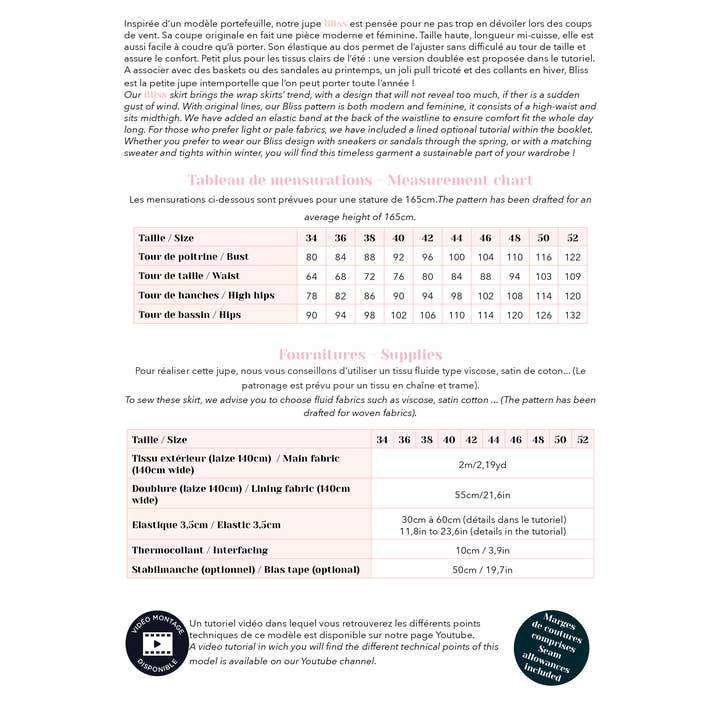 Lise Tailor – wholesale Craft sewing kit – Sewing pattern - Bliss - sold individually2