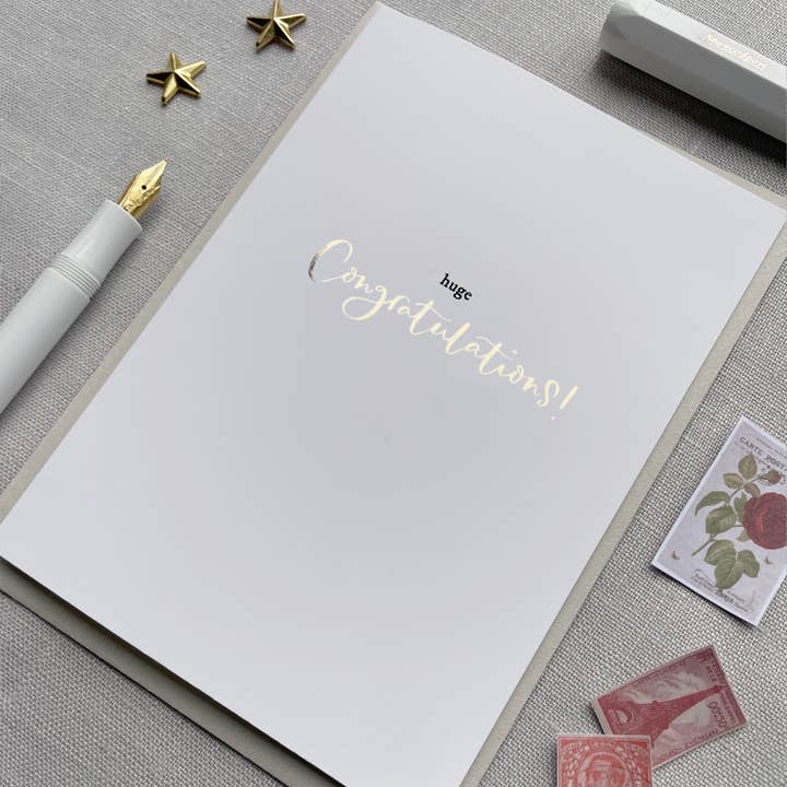 Huge Congratulations Card for wholesale by Jen Roffe Lettering Studio