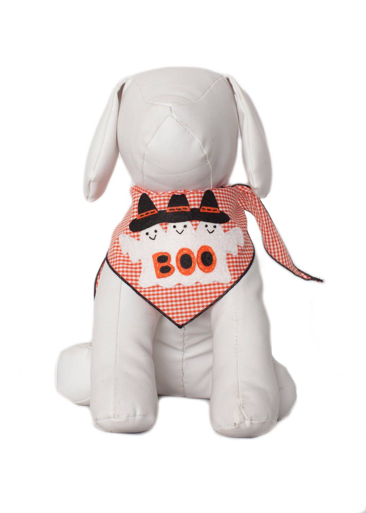 Orange 3 Ghosts Boo Dog Bandana Fun Halloween Pet Accessory for wholesale on Faire1