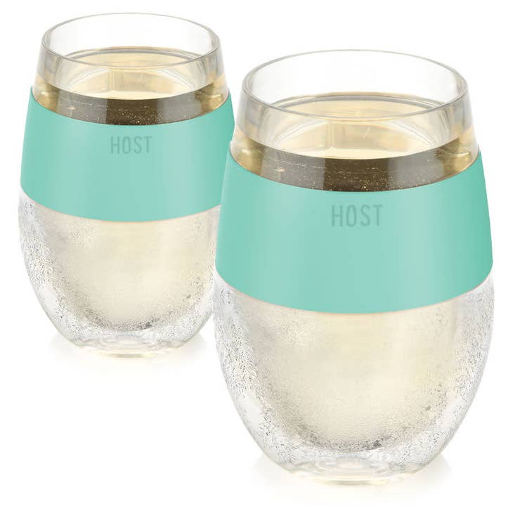 HOST - Wholesale Wine Glass - Wine FREEZEâ„¢ Cooling Cups w/ Cooling Gel - Mint - Set of 2