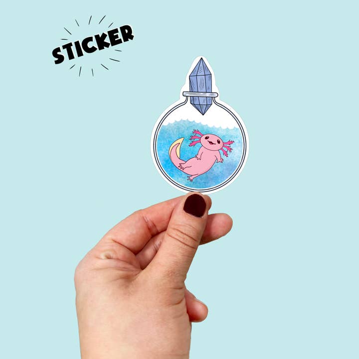 Wasserdichter Vinyl-Axolotl-Trank-Aufkleber für den Großhandel von Songbird Artistry