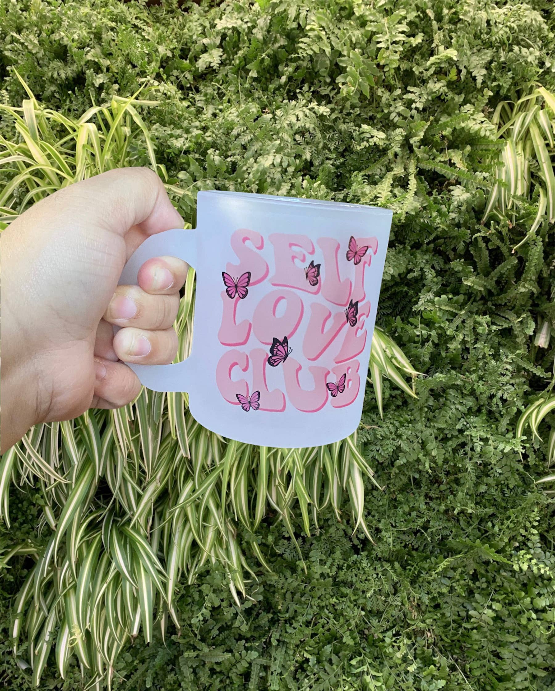 D2JCrafts - Venta al por mayor Taza - Taza de café esmerilado Self Care Club Butterfly4