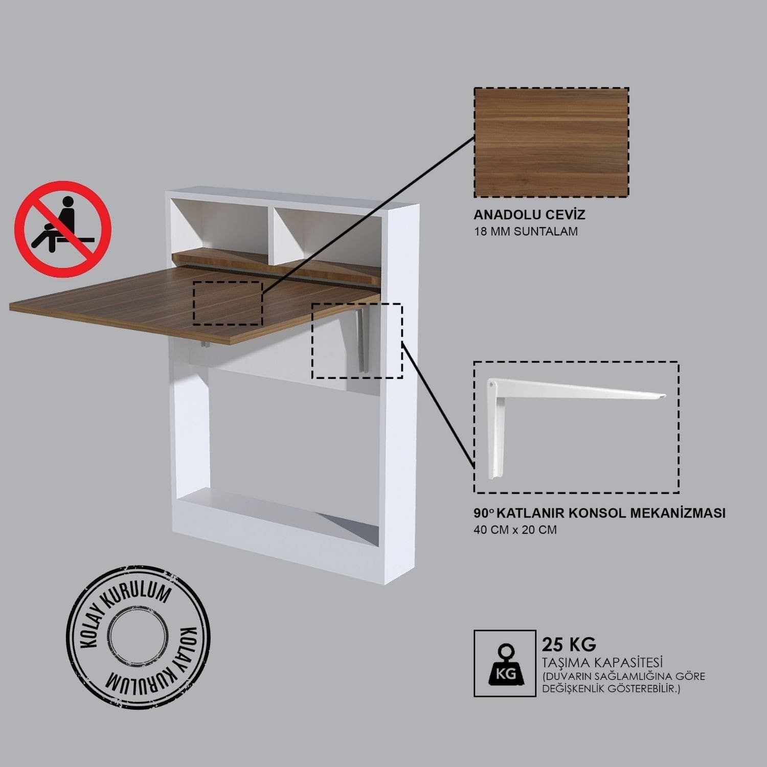 Multi Colored Decormet Bracked Multi-Functional Table – Walnut for wholesale on Faire3