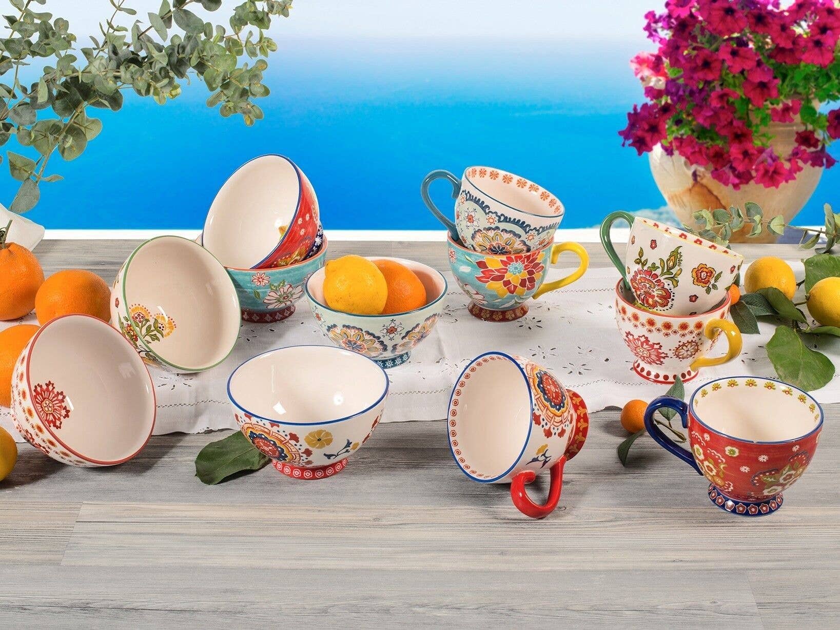 H&H – wholesale Skål – Maria Sole-skål med ockrafärgad keramisk bas, 500 cc0