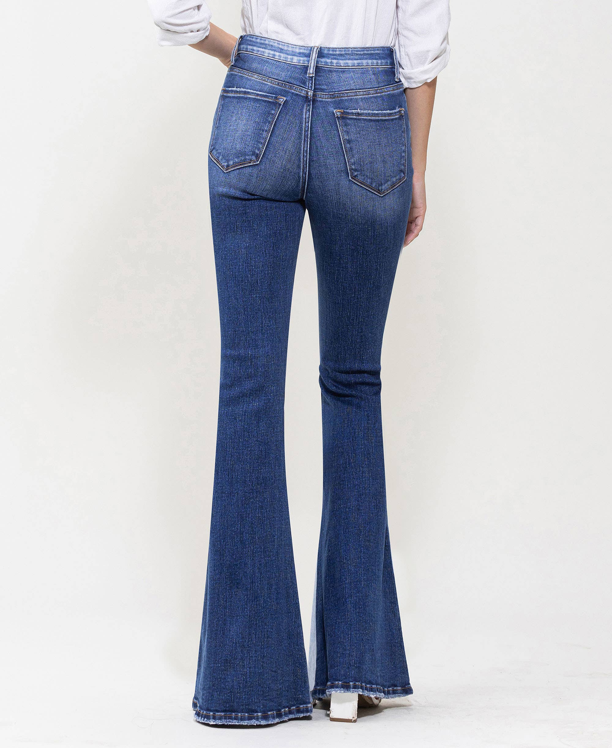 GLADDEN HIGH RISE COLOR BLOCK SUPER FLARE JEANS T5740A for wholesale on Faire5