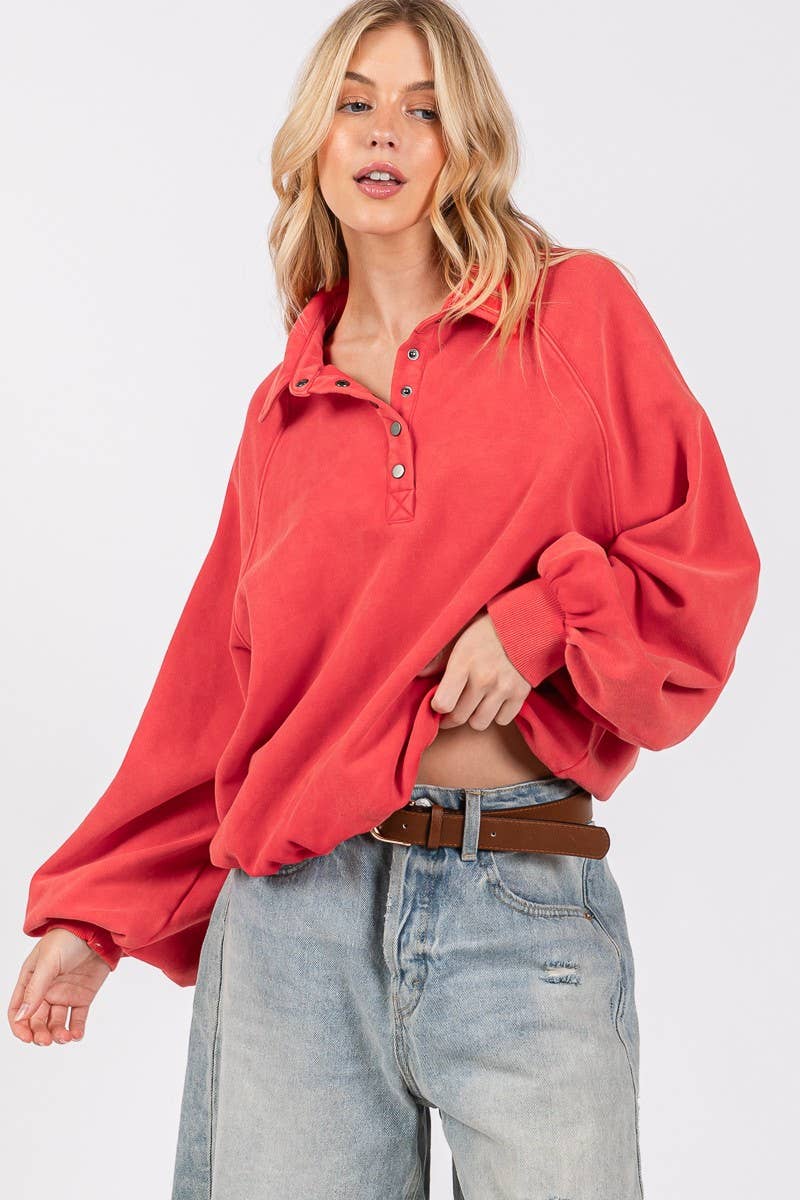 Sewn and Seen - Venta al por mayor Sudadera - Mujer - SUDADERA CON CUELLO A PRESIÓN CON LAVADO MINERAL20