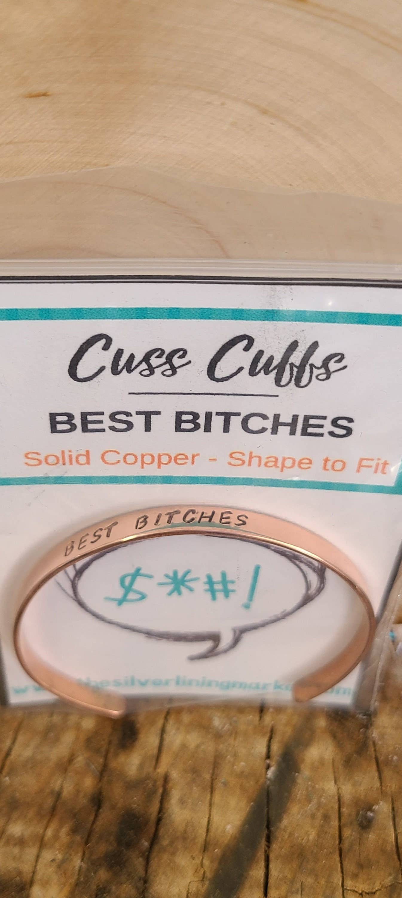 Silver Lining Studio – wholesale Cuff bracelet – Best Bitches - Gold Brass or Copper Bangle Bracelet2