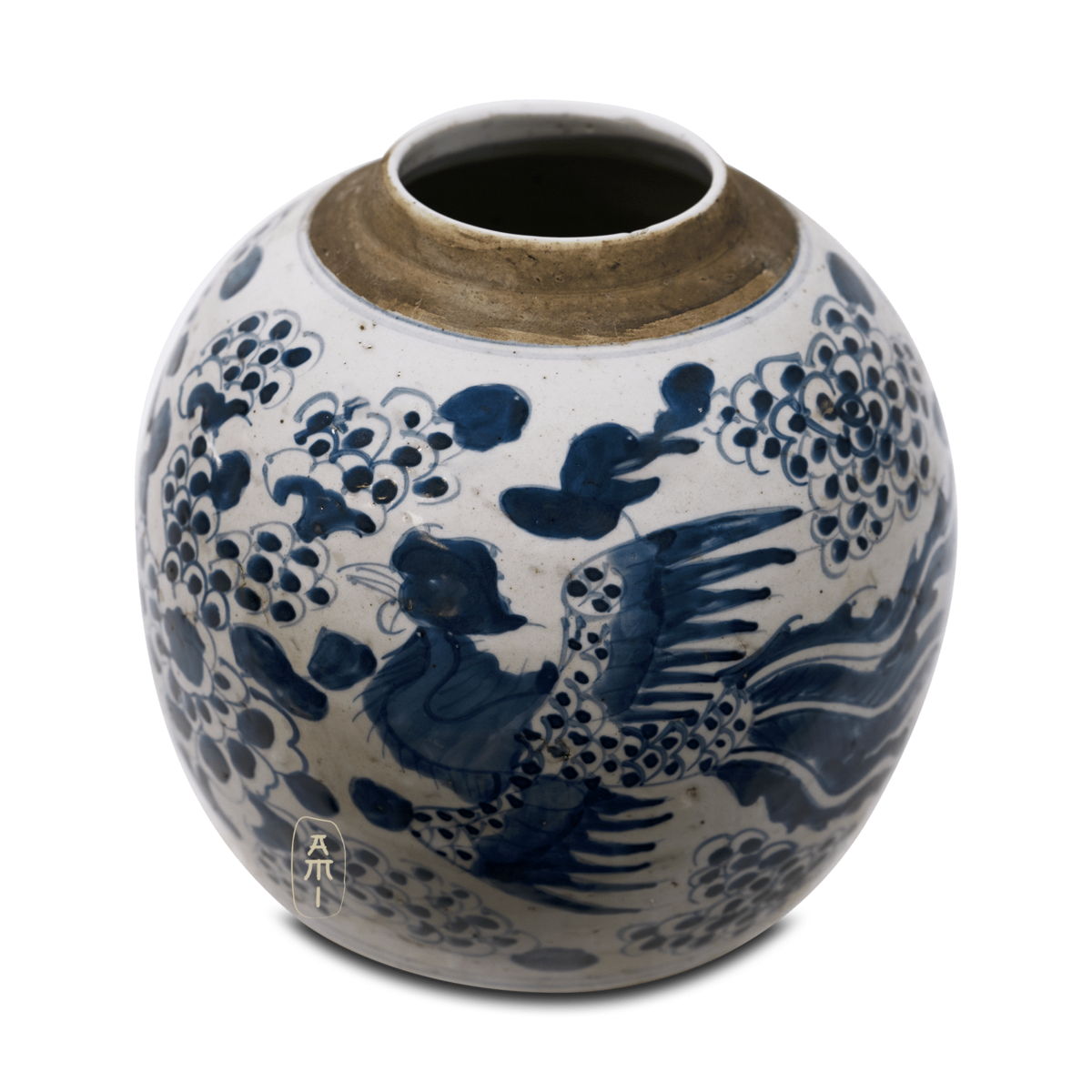 Asian Mix Interior – Großhandel Vasen – Keramiktopf mit altmodischer Optik und Phönix-Motiv3