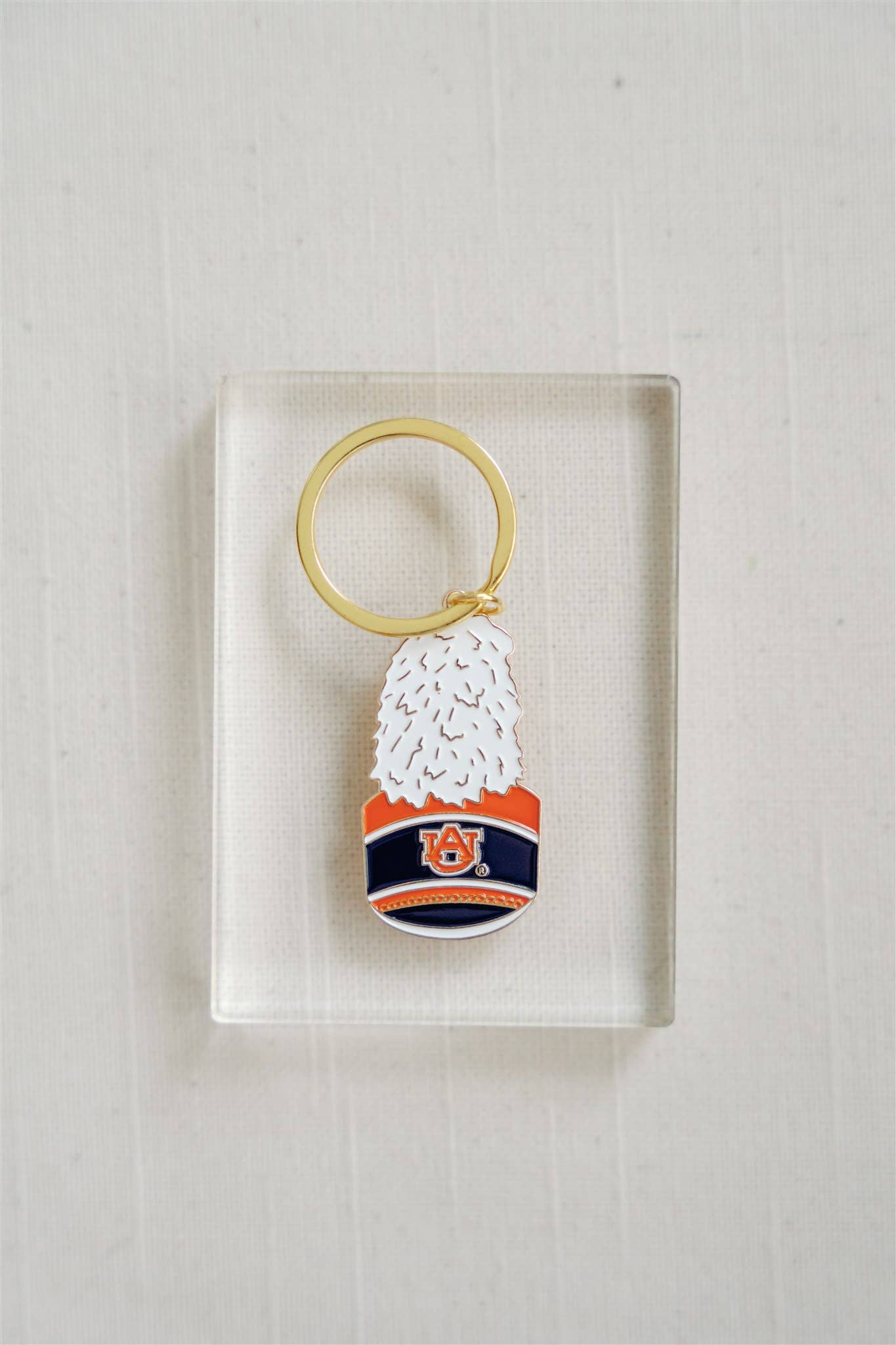 Gracefully Made Art - Vendita all'ingrosso Portachiavi - Unisex - Portachiavi smaltato con cappello a fascia della Auburn University, modello collegiale