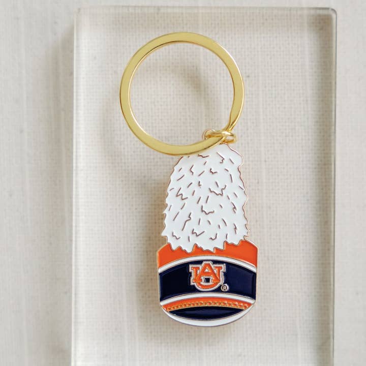 Gracefully Made Art - Vendita all'ingrosso Portachiavi - Unisex - Portachiavi smaltato con cappello a fascia della Auburn University, modello collegiale0