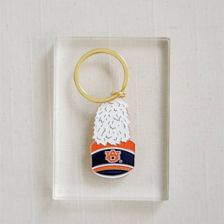 Gracefully Made Art - Vendita all'ingrosso Portachiavi - Unisex - Portachiavi smaltato con cappello a fascia della Auburn University, modello collegiale
