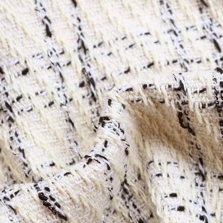 Apricot Looking Great Plaid Collared Neck Tweed Long Sleeve Shacket for wholesale on Faire8