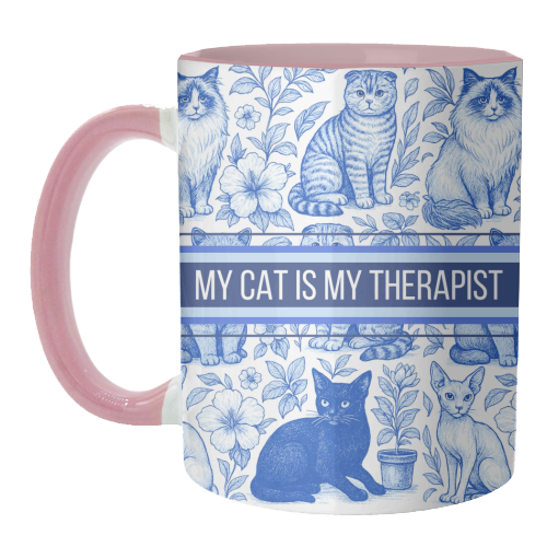 ART WOW – wholesale Coffee mug – Mugs 'My Cat Is My Therapist toile'2