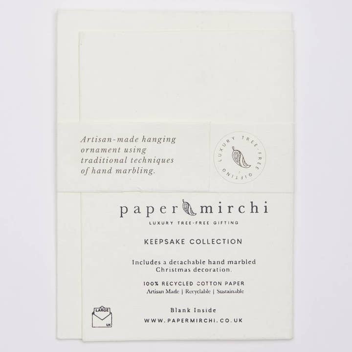 Paper Mirchi - Wholesale Christmas Card - Keepsake Marble Ornament Greeting Card - Bauble Festive Mix5