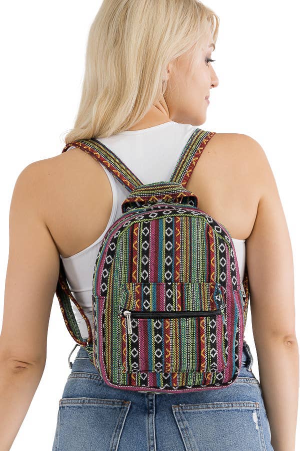 ASSORTED Navajo Boho Tribal Woven Backpack for wholesale on Faire1