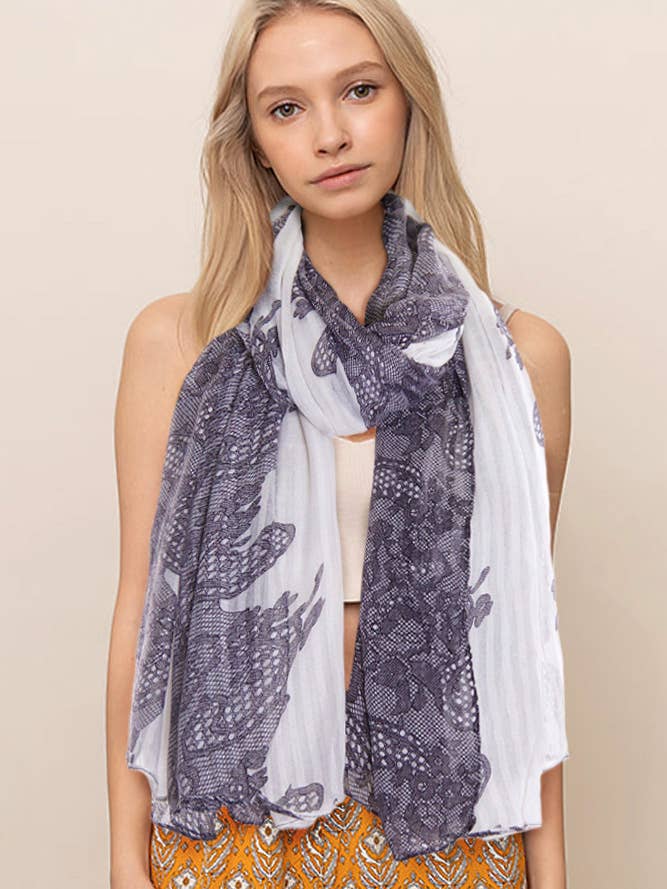 Two Tone Paisley Scarf for wholesale by Hana