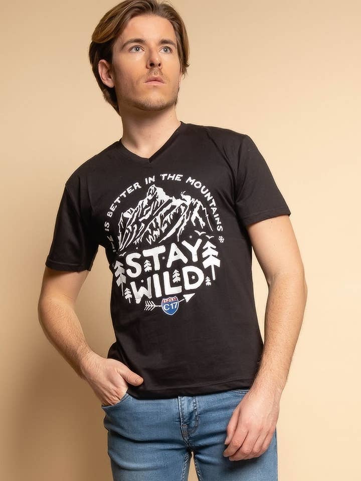 STAY WILD T-SHIRT CODE C 034 for wholesale by LES GRENOUILLES DU MARAIS