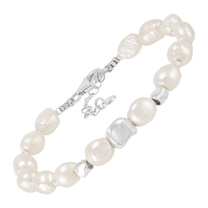Silpada - Wholesale Beaded Bracelet - Silpada 'Power Player' Silver Freshwater Pearl Bracelet, 8"