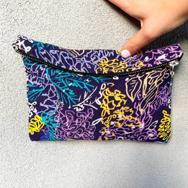 Blue Dream Canvas Zipper Pouch Bag for wholesale by doku