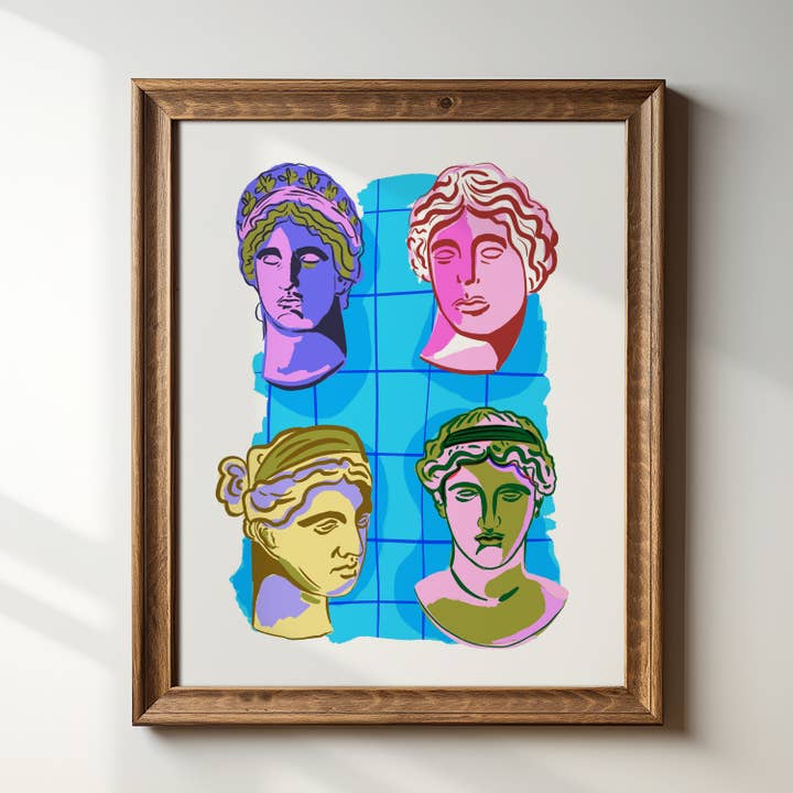 "Greek Busts" - 8 x 10 Giclée Art Print for wholesale by Tara Reed