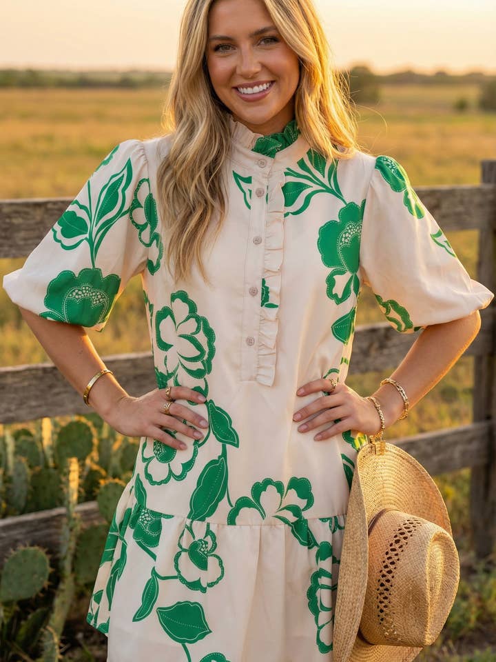 Floral Tiered Dress for wholesale by BEESON RIVER