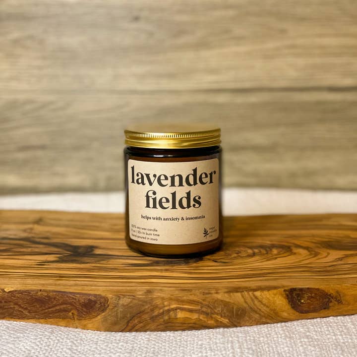 Sage Candle Co. - Vente Bougie en bocal - Lavender Fields - Bougie d'aromathérapie 100 % cire de soja3