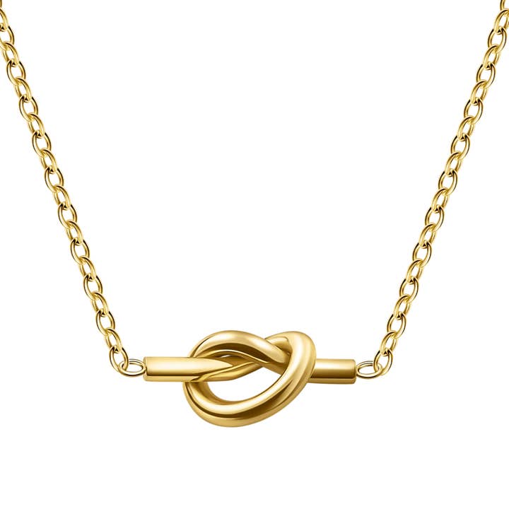 HoopLa - Wholesale Pendant/Charm Necklace - Sailor's Love knot- 14K Gold Steel Necklace1