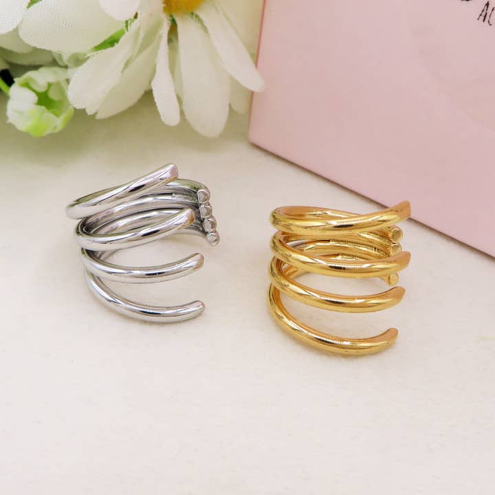 Daemon srls - Vendita all'ingrosso Orecchini ear cuff/ear wrap - LILITH ear cuff multiplo in acciaio inossidabile, orecchino senza buco3