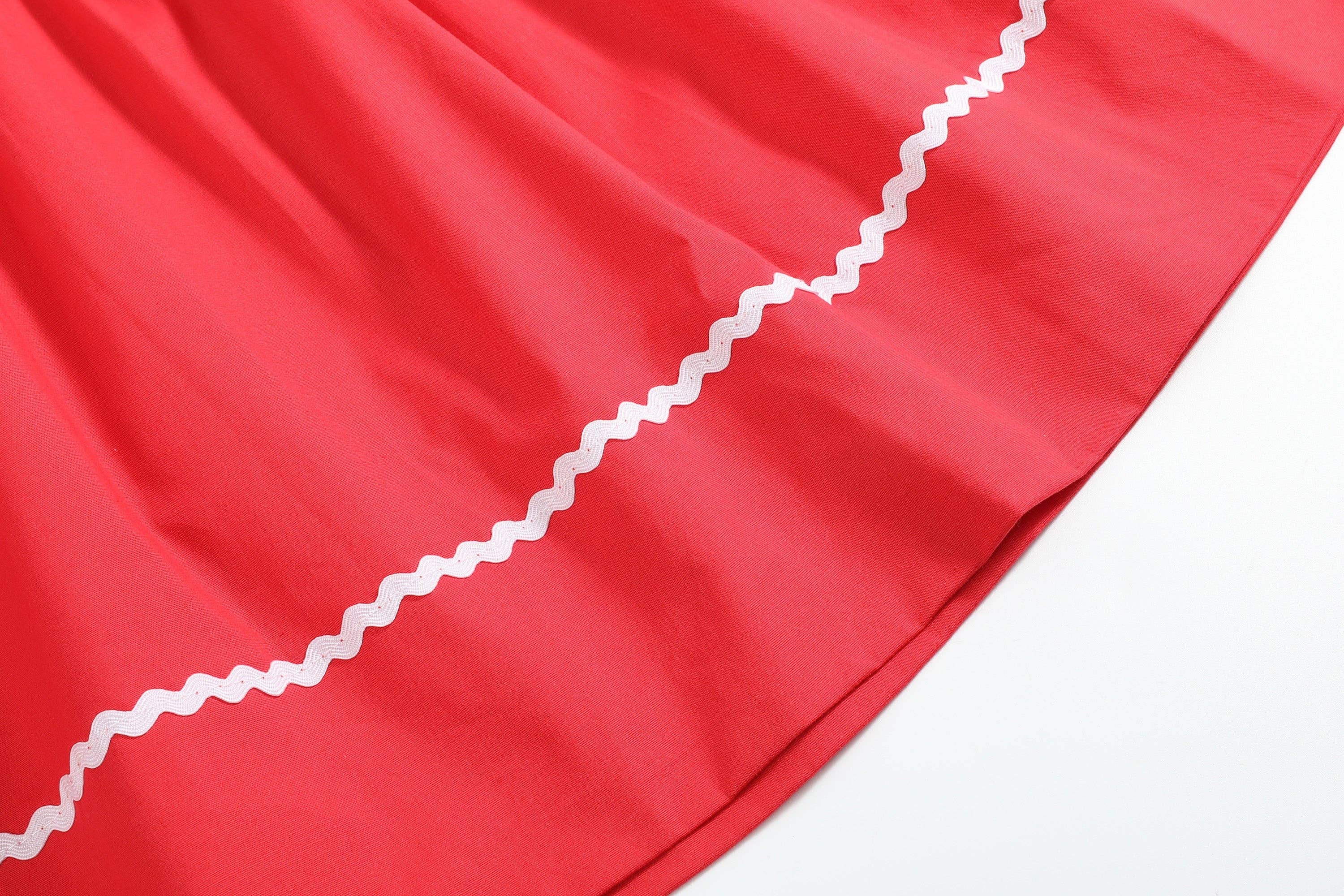 Lil Cactus – Großhandel Kleid – Kinder – Rotes Weihnachts-Schleifen-Smockkleid im Bischofsstil4