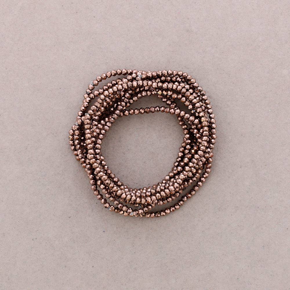 Sonata - Vente Bijoux à boutons pression - Bracelet Élastique Perles Cristaux Facettés4