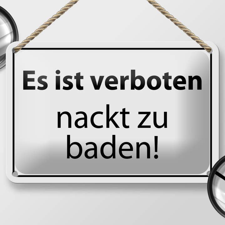 Femer - Wholesale Sign - Tin sign note 18x12cm Forbidden to bathe naked1