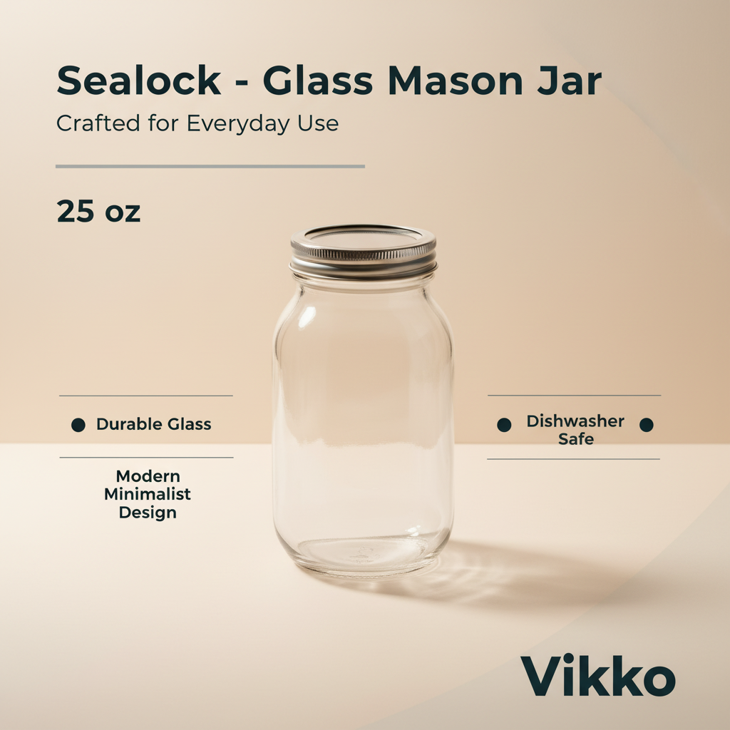 Kadra Kitchenware - Wholesale Jar - Sealock - Glass Mason Jar , 25 oz3
