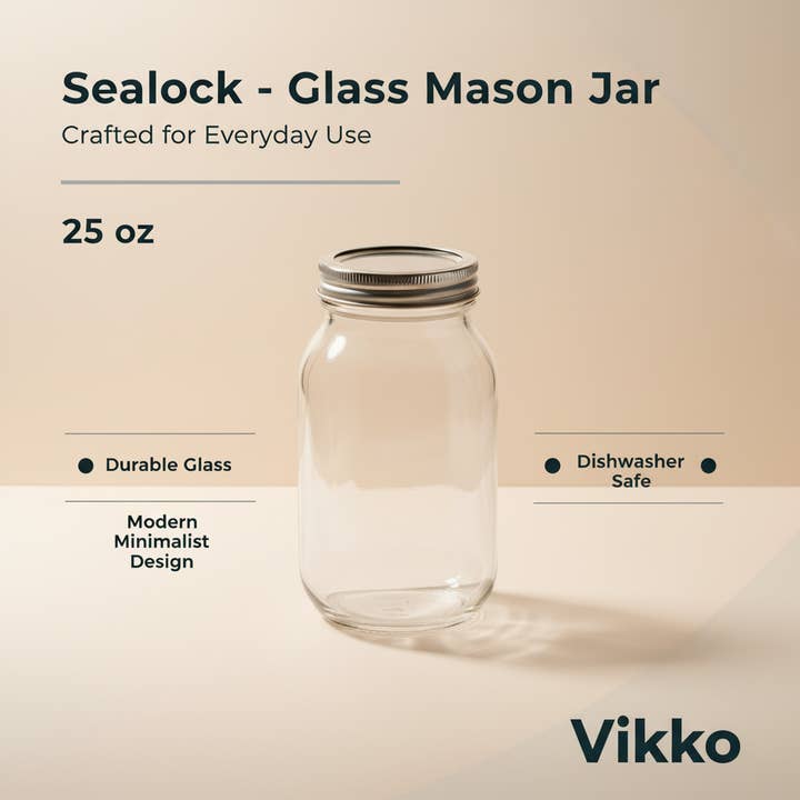 Kadra Kitchenware - Wholesale Jar - Sealock - Glass Mason Jar , 25 oz3