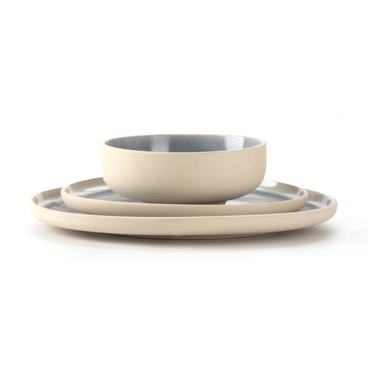 Vikko - Meadow, Blue and Ivory, 12 Pc Dinnerware Set for wholesale by Kadra Kitchenware