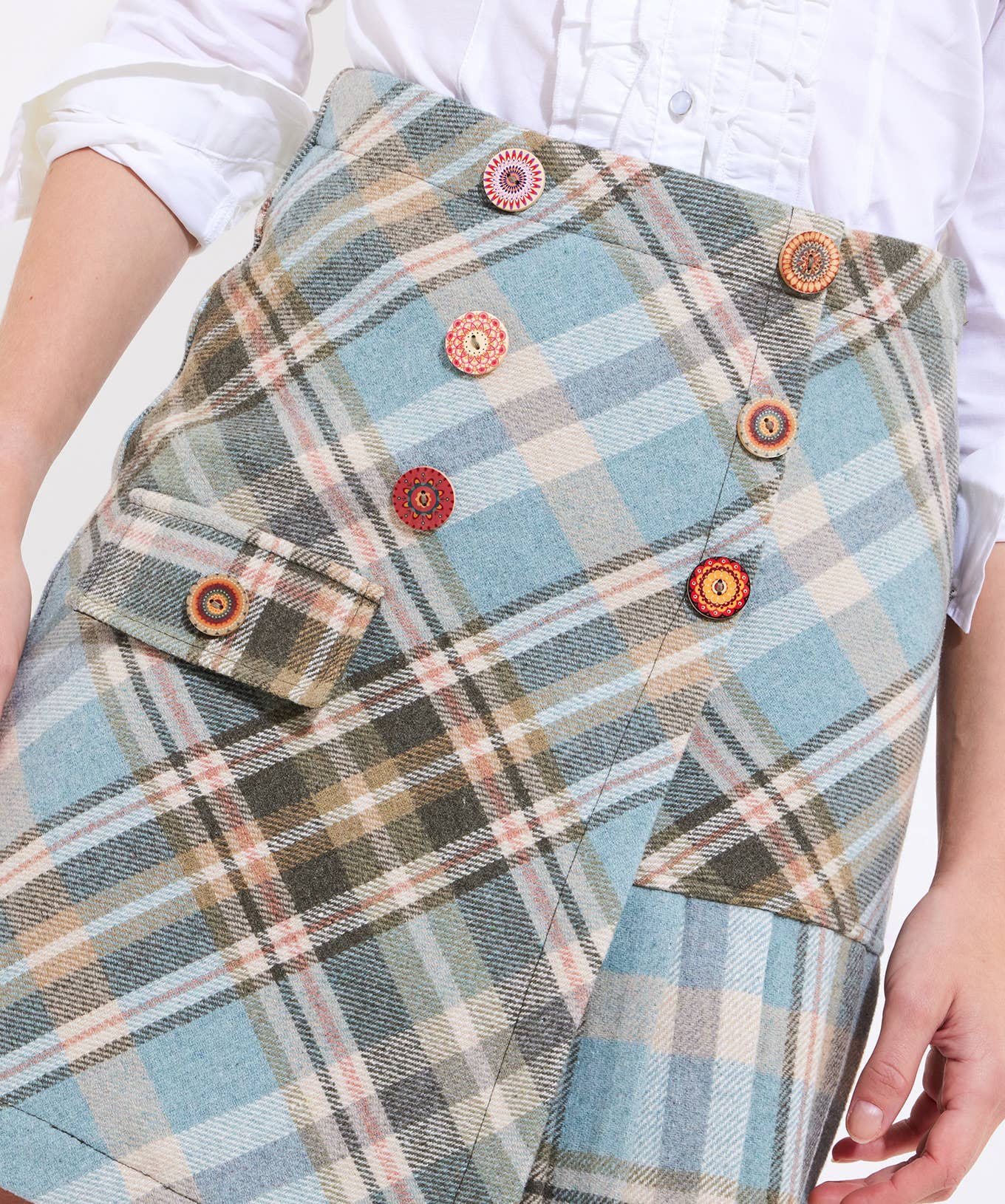 Blue Lottie Check Mini Skirt for wholesale on Faire5