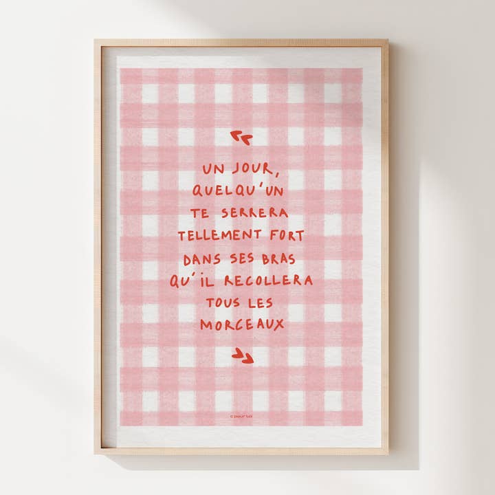 Affiche message amour A4 — Un jour quelqu’un… — c pour toi pour la vente par Studio c pour toi