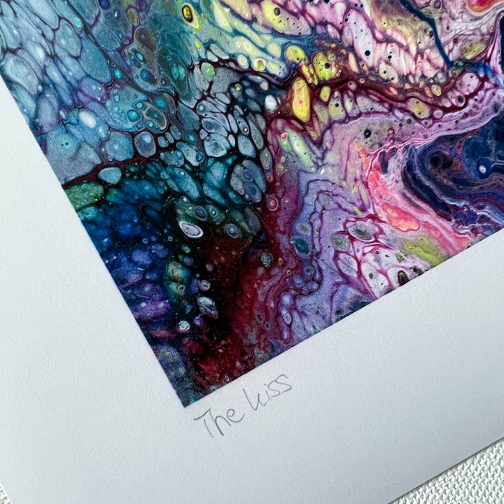 Clara de la Fuente Artist - Wholesale Art Print - Valentine's Colorful Romantic Abstract Kiss Luggage Print 6