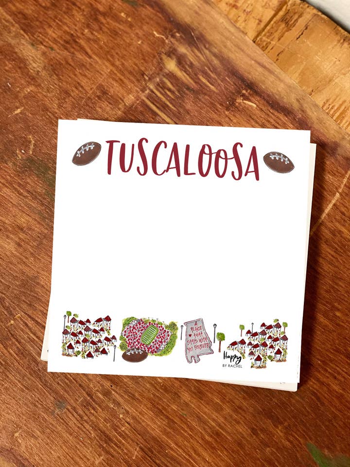Tuscaloosa, AL Notepad for wholesale by Happy By Rachel, LLC