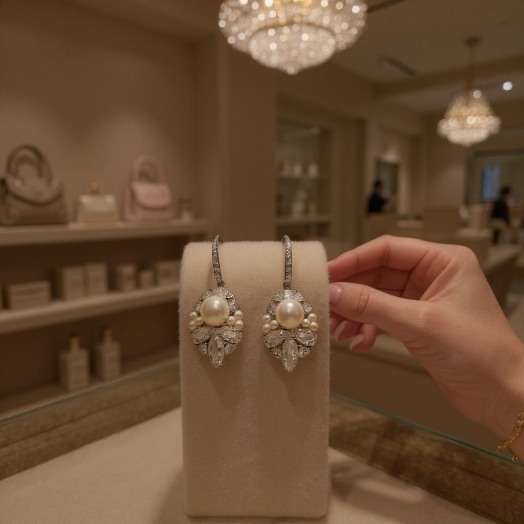 Athena Bridal Jewellery - Vente Boucles d'oreilles pendantes - COLLECTION CZ - BOUCLES D'OREILLES VINTAGE ALLUE - ARGENT CZER8097