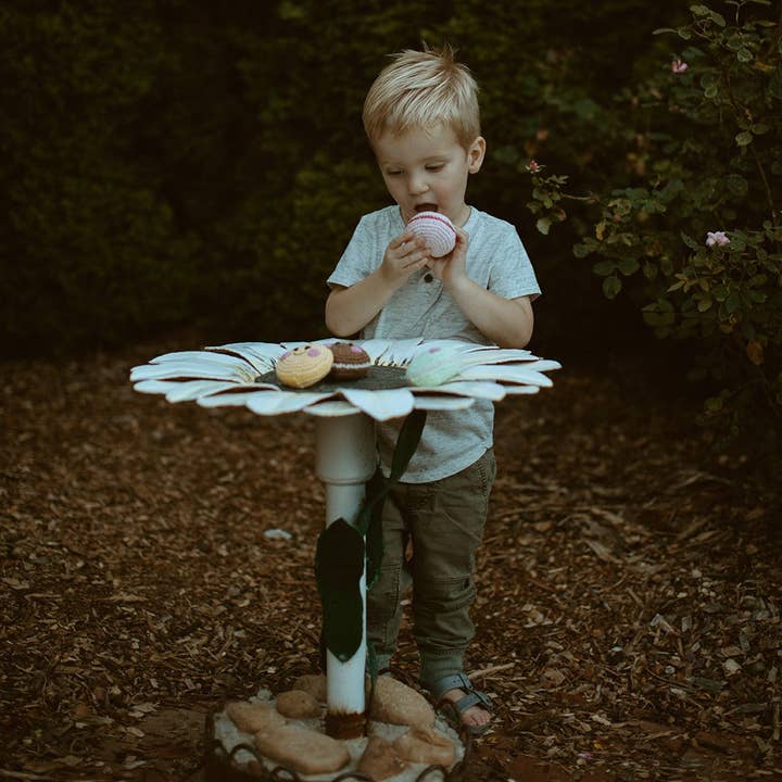 PebbleChild USA - Wholesale Handheld rattle – Baby - Macaron Cookie Rattle – Handmade Organic Cotton Toy 3