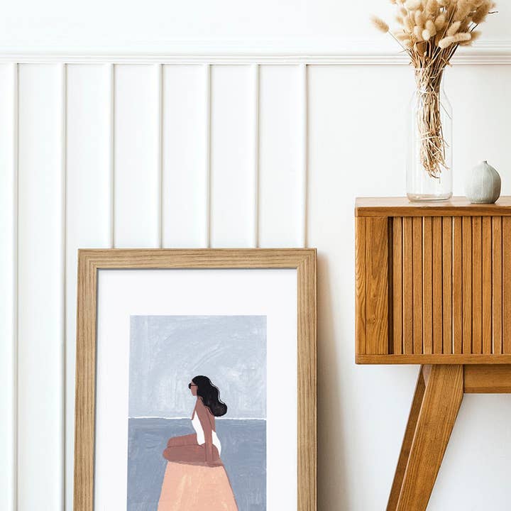 Maja Tomljanovic - Wholesale Art Print - Waiting for..A4 and A5 art print, summer print, girl, beach1