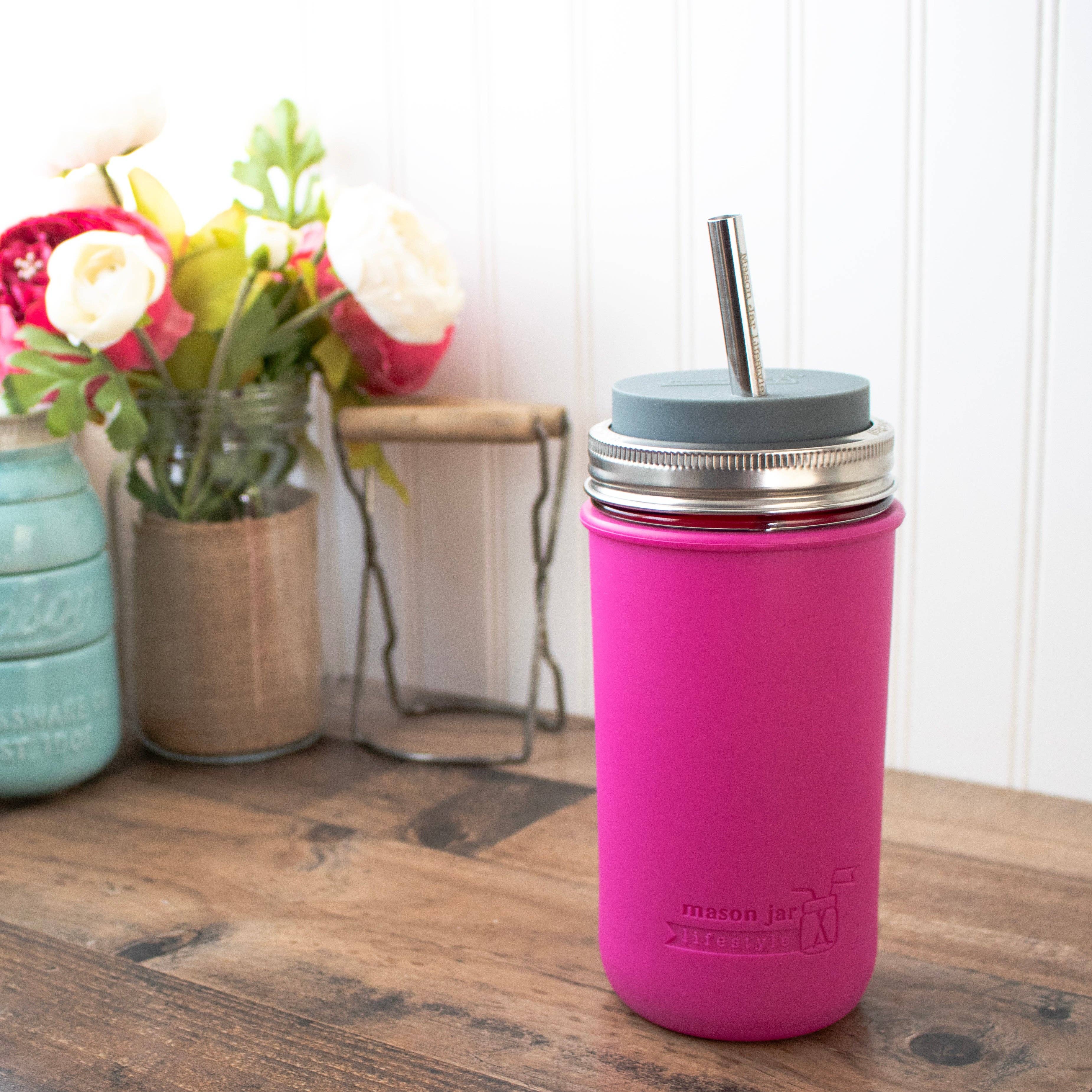 Mason Jar Lifestyle - Wholesale Drink Huggers & Koozies - Silicone Sleeve for Pint & a Half 24oz Ball Mason Jars17