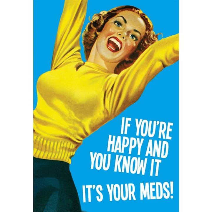 Meds - Tarjeta de felicitación divertida para venta al por mayor de Nelson Line