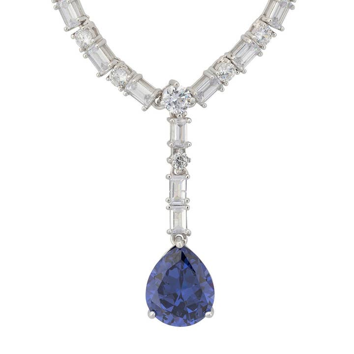 Latelita - Wholesale Pendant/Charm Necklace - Claudette Statement Necklace Silver Tanzanite0