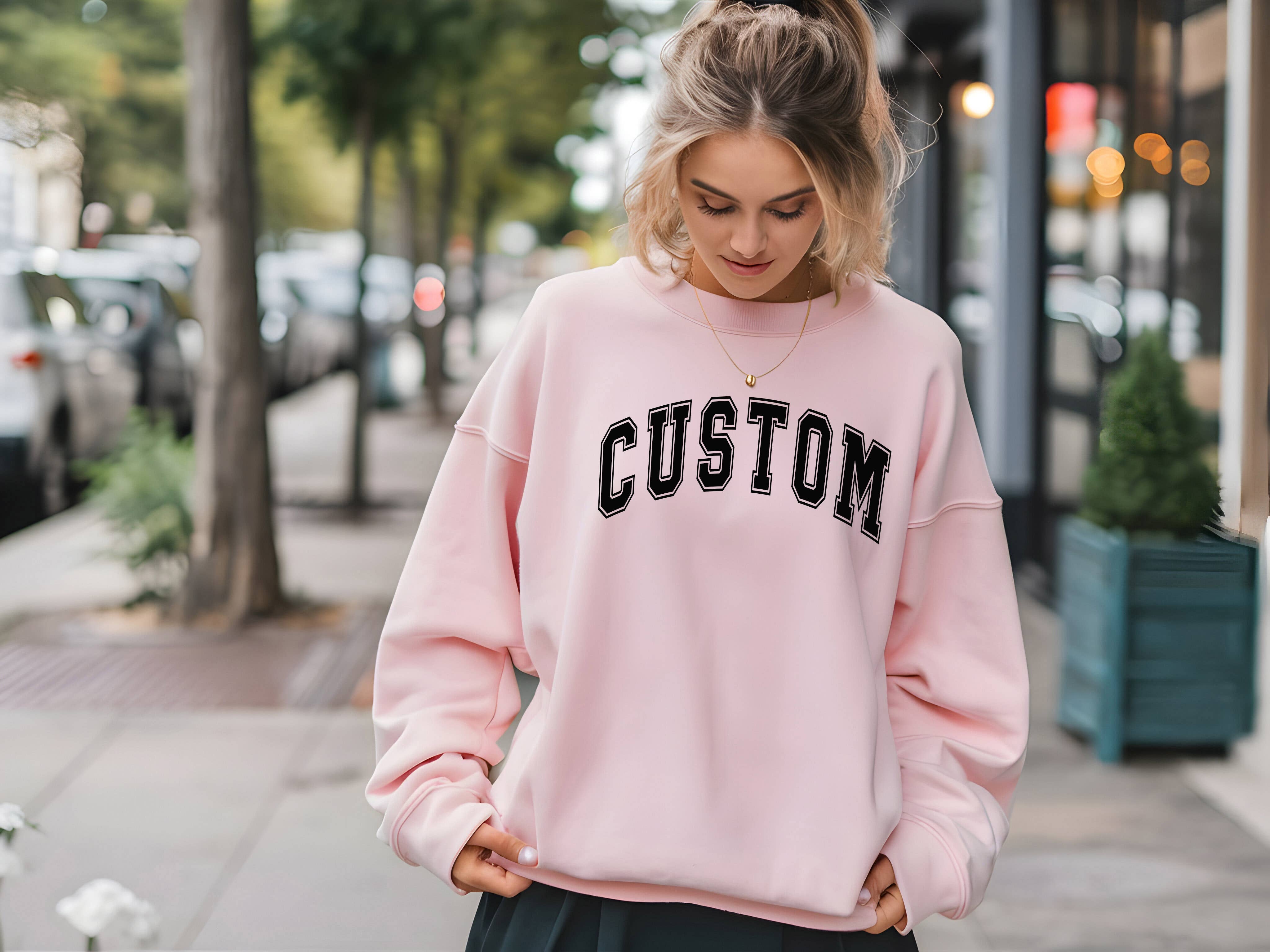 One Nine - Wholesale Graphic Sweatshirt - Women's - Custom Text Varsity /Graphic Sweatshirt1