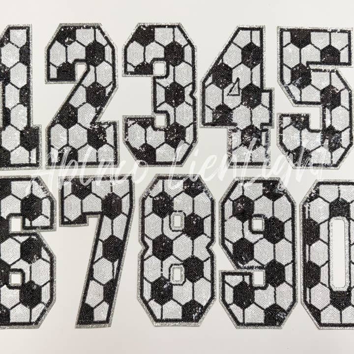ABLNco - Wholesale Patch - Sequin Soccer Numbers Patch - Large