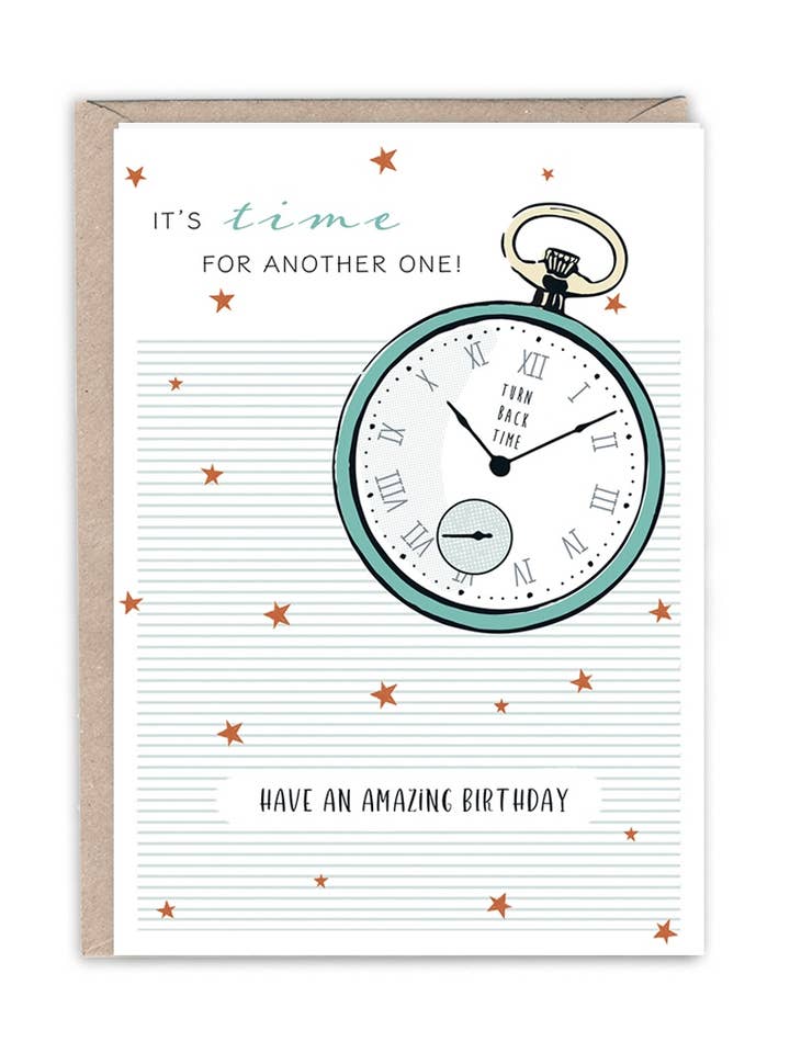 TARJETA DE CUMPLEAÑOS IT'S TIME para venta al por mayor de Emma Bryan Design