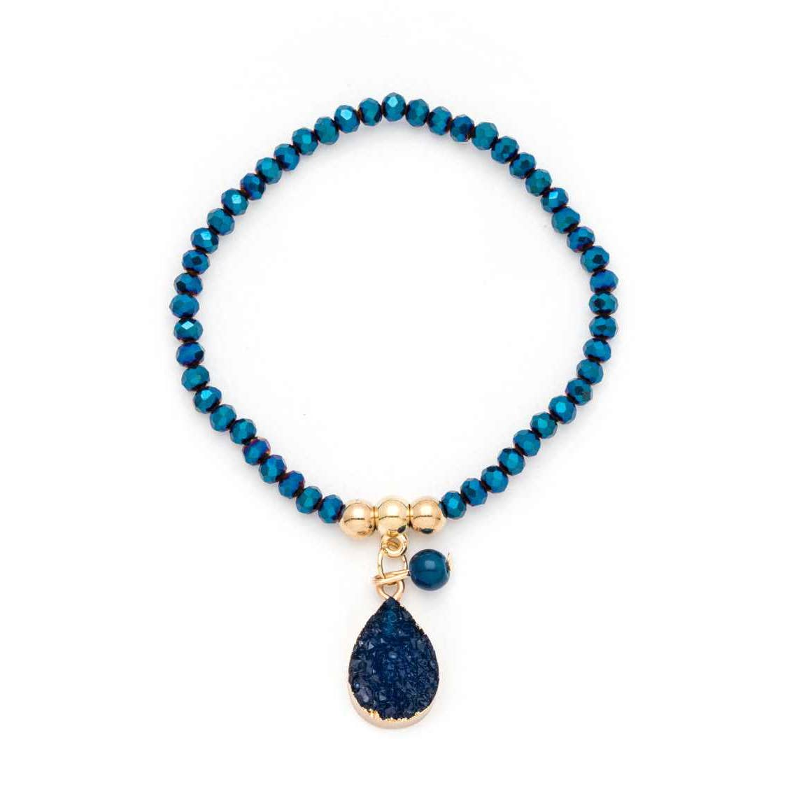 Artini Accessories – wholesale Jewellery set – Druzy Drop Crystal Stretch Bracelet Set1